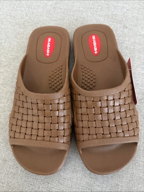Okabashi Shoes - Okabashi Brown Woven Slide Mules for Women8/9 men 6/7